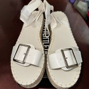 PrettyLittleThing White Espadrille Sandals with Buckle